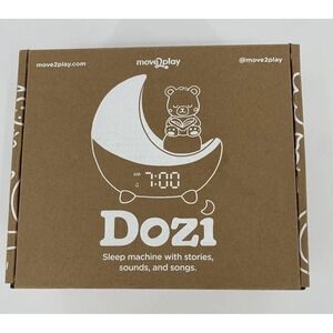 Move2play Dozi Brown Baby Sleep Machine Stories Sounds Night Light Alarm Clock